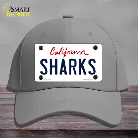 Sharks California State Novelty License Plate Hat Cotton / Gray