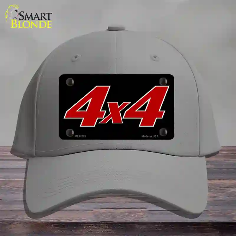 4 X 4 Black Novelty License Plate Hat Cotton / Gray