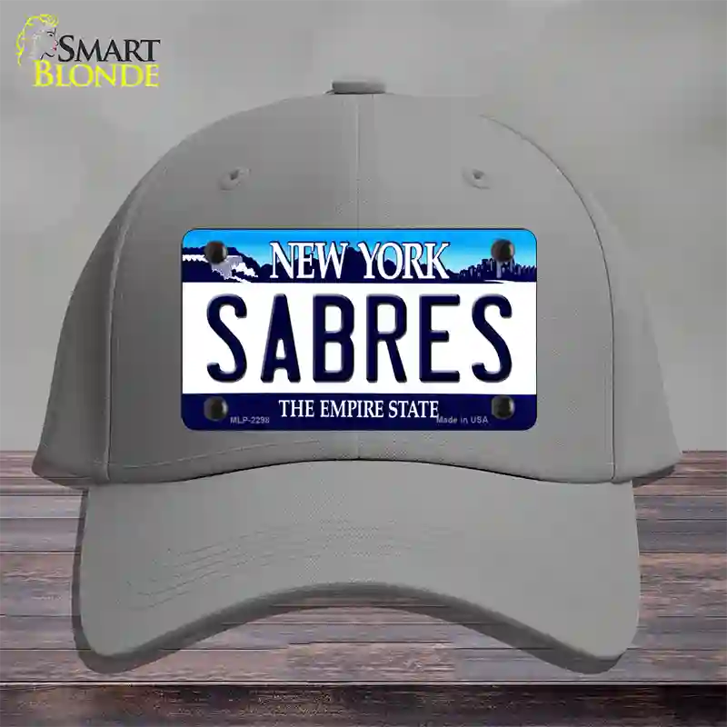 Sabres New York State Novelty License Plate Hat Cotton / Gray