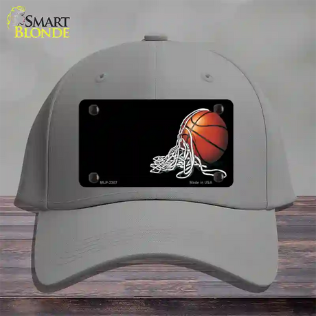 Basketball With Net Offset Novelty License Plate Hat Cotton / Gray