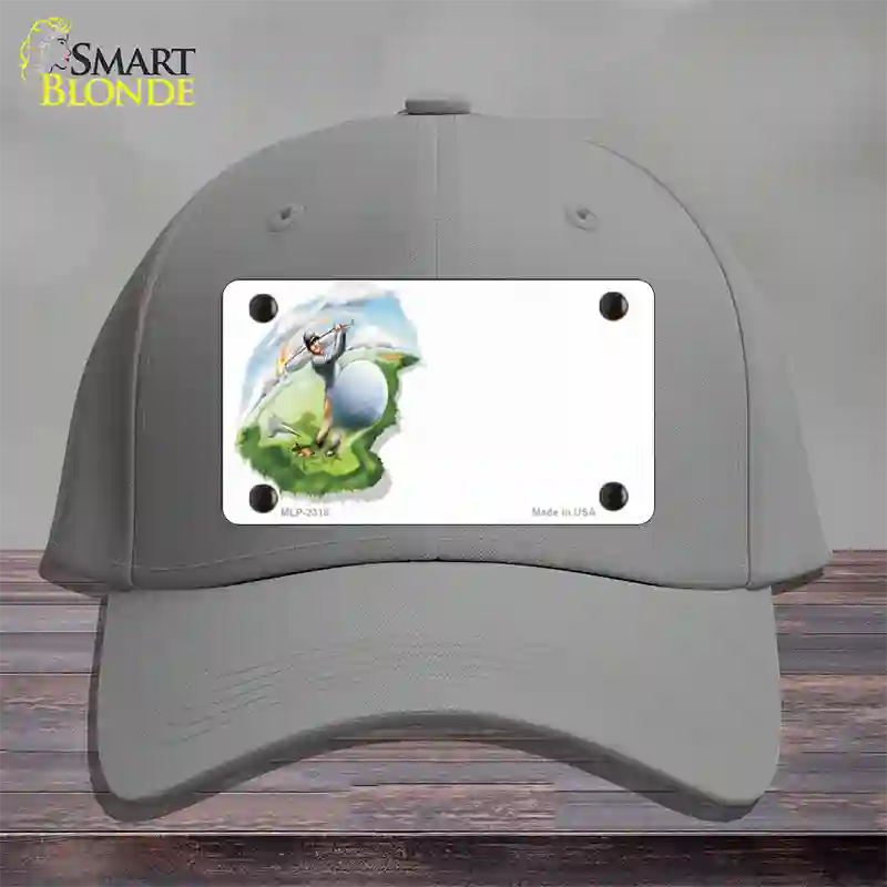 Golf Tee Shot Offset Novelty License Plate Hat Cotton / Gray