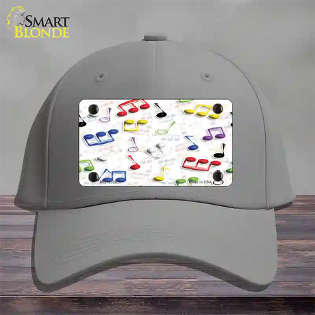 Musical Notes Multi-Color Novelty License Plate Hat Cotton / Gray