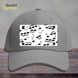 Musical Notes Black White Novelty License Plate Hat Cotton / Gray