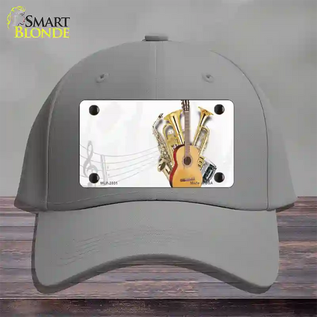 Musical Instruments Offset Novelty License Plate Hat Cotton / Gray