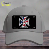 Maltese Cross Flag Novelty License Plate Hat Cotton / Gray