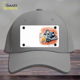 Track And Field Offset Novelty License Plate Hat Cotton / Gray