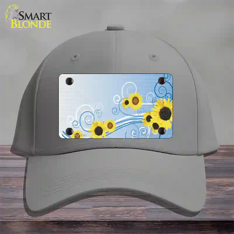 Sunflowers Novelty License Plate Hat Cotton / Gray