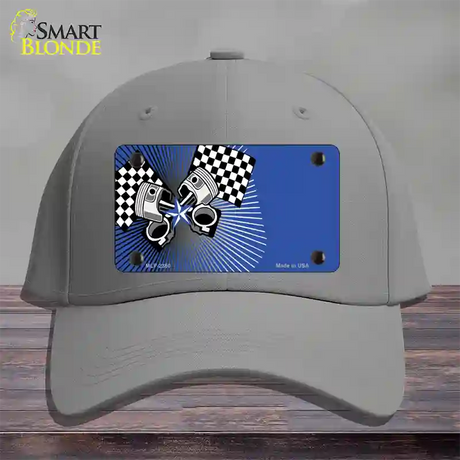 Racing Pistons Offset Novelty License Plate Hat Cotton / Gray