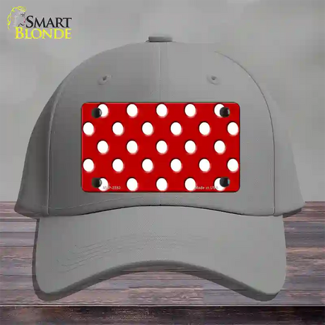 White Polka Dots Red Novelty License Plate Hat Cotton / Gray