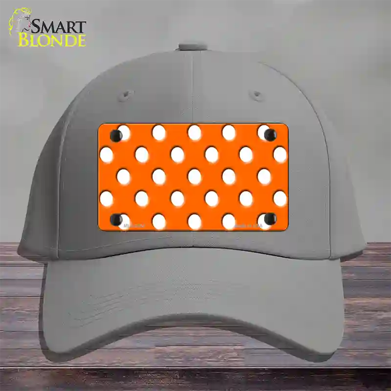 White Polka Dots Orange Novelty License Plate Hat Cotton / Gray