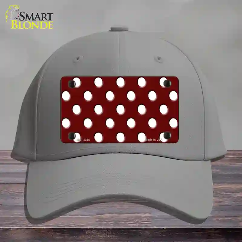 White Polka Dots Burgundy Novelty License Plate Hat Cotton / Gray