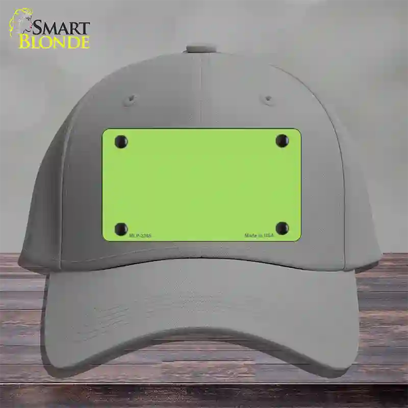 Lime Green Solid Novelty License Plate Hat Cotton / Gray