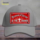 Jesus Christ Is The Answer Novelty License Plate Hat Cotton / Gray