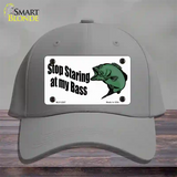 Stop Staring At My Bass Novelty License Plate Hat Cotton / Gray