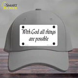 All Things Possible Novelty License Plate Hat Cotton / Gray