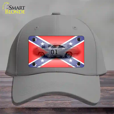 Confederate Flag Charger Novelty License Plate Hat Cotton / Gray