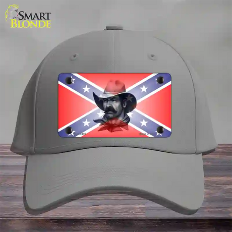 Confederate Flag Cowboy Novelty License Plate Hat Cotton / Gray