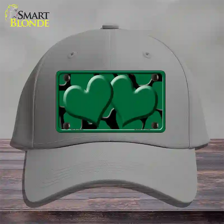 Green Black Giraffe Green Centered Hearts Novelty License Plate Hat Cotton / Gray