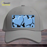 Light Blue Black Giraffe Light Blue Centered Hearts Novelty License Plate Hat Cotton / Gray