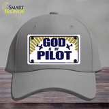 God Is My Pilot Novelty License Plate Hat Cotton / Gray