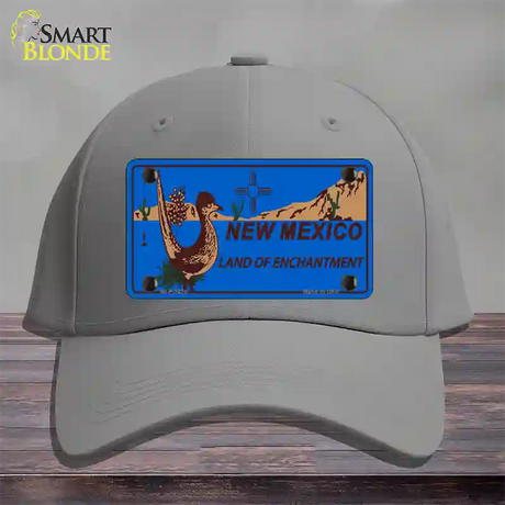 Roadrunner Blue New Mexico Novelty License Plate Hat Cotton / Gray