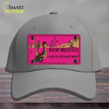 Roadrunner Pink New Mexico Novelty License Plate Hat Cotton / Gray