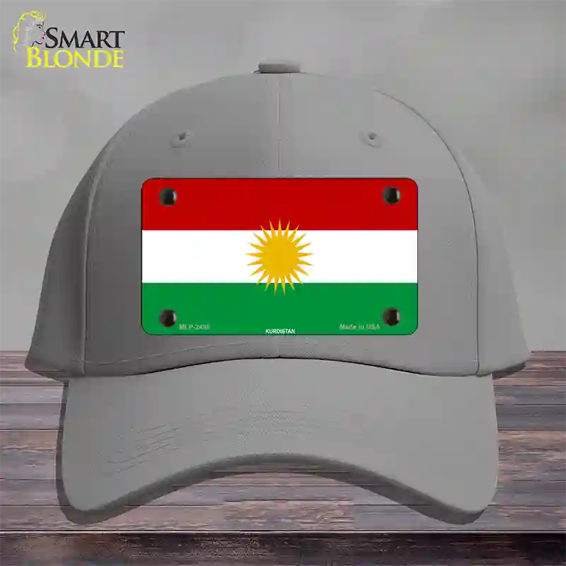 Kurdistan Flag Novelty License Plate Hat Cotton / Gray