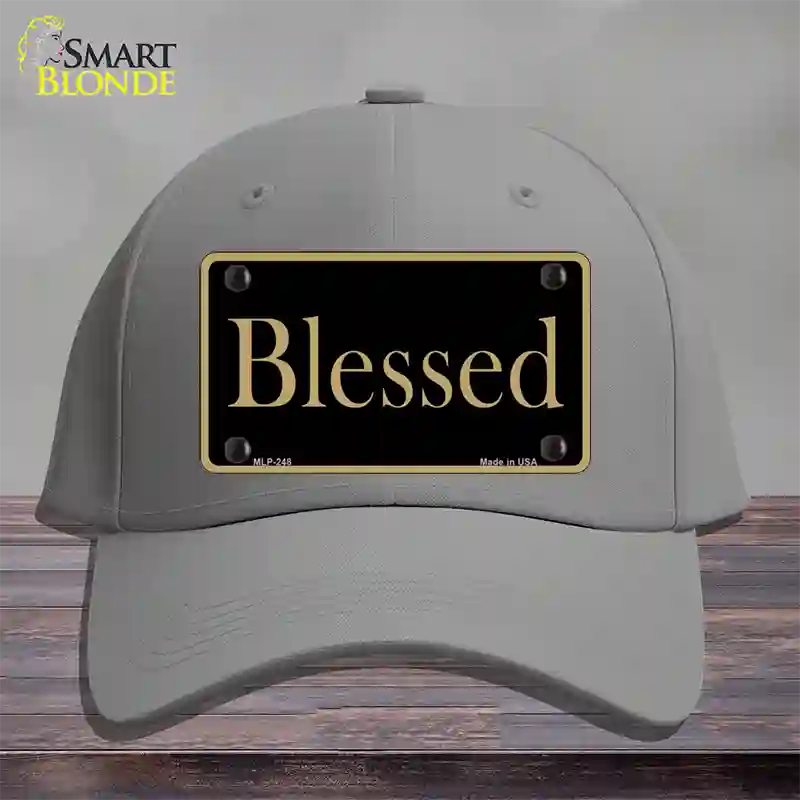 Blessed Gold Novelty License Plate Hat Cotton / Gray