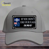 If You Dont Like Our Flag Leave Novelty License Plate Hat Cotton / Gray