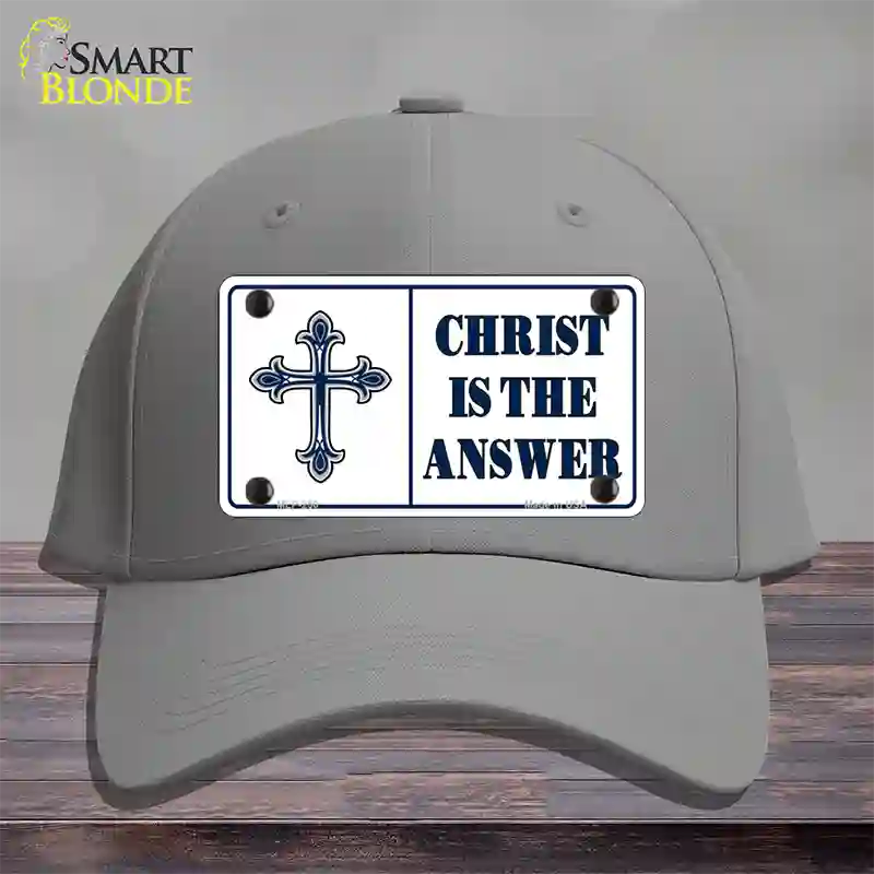 Christ Is The Answer Novelty License Plate Hat Cotton / Gray