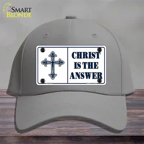 Christ Is The Answer Novelty License Plate Hat Cotton / Gray