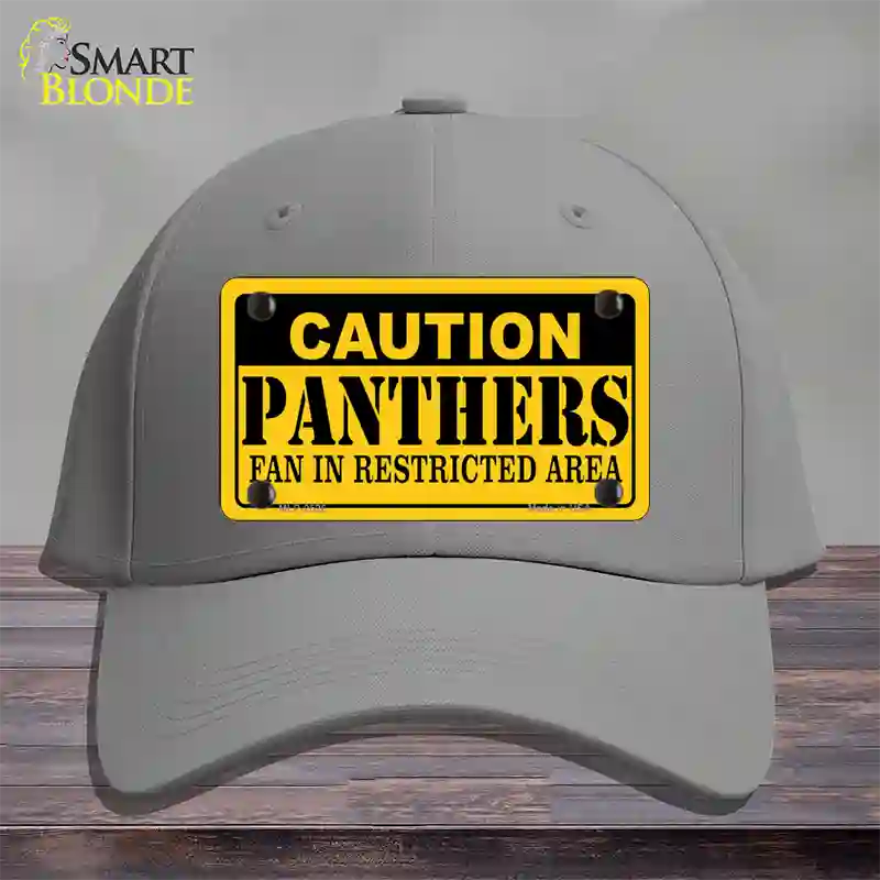 Caution Panthers Novelty License Plate Hat Cotton / Gray