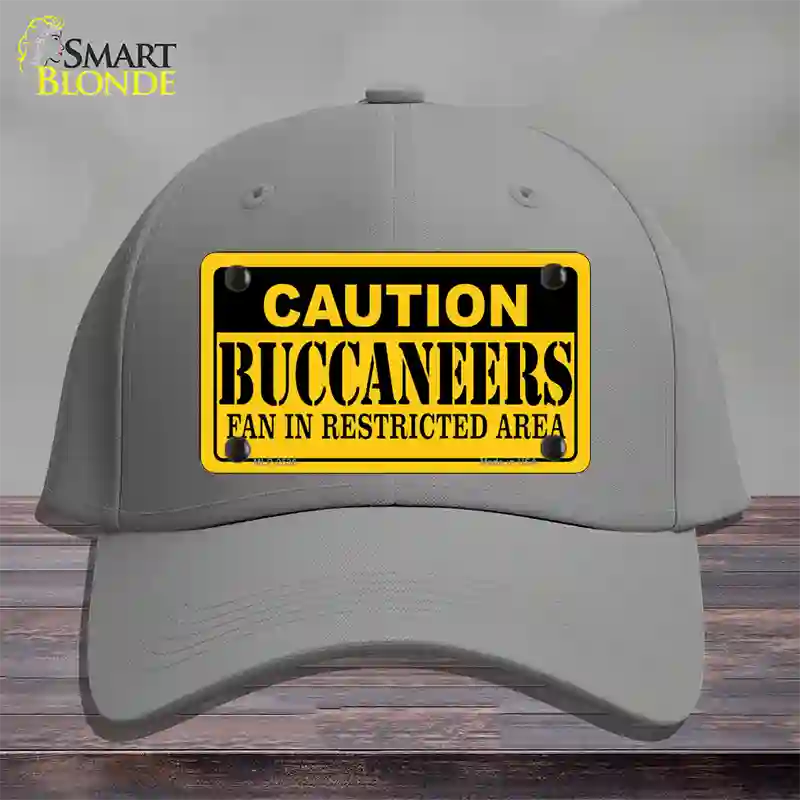 Caution Buccaneers Novelty License Plate Hat Cotton / Gray