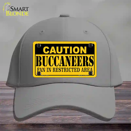 Caution Buccaneers Novelty License Plate Hat Cotton / Gray