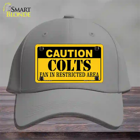 Caution Colts Novelty License Plate Hat Cotton / Gray