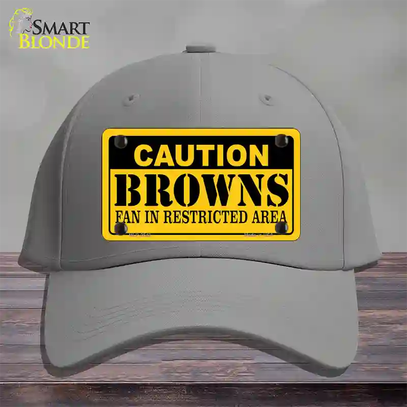 Caution Browns Novelty License Plate Hat Cotton / Gray