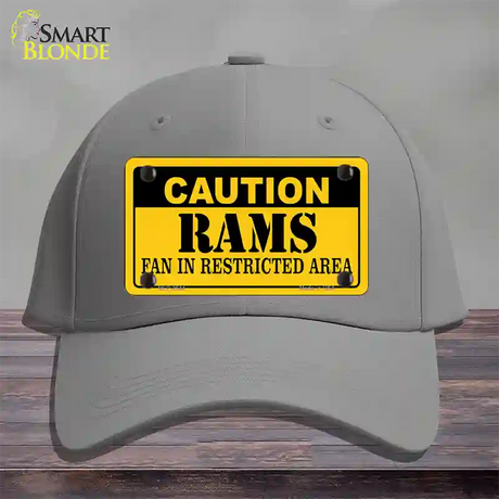 Caution Rams Novelty License Plate Hat Cotton / Gray