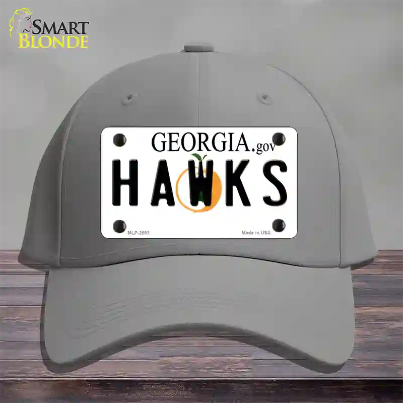 Hawks Georgia State Novelty License Plate Hat Cotton / Gray