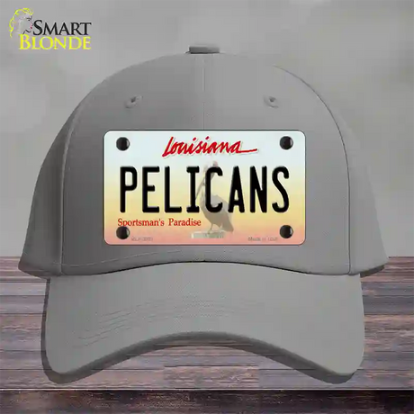 Pelicans Louisiana State Novelty License Plate Hat Cotton / Gray