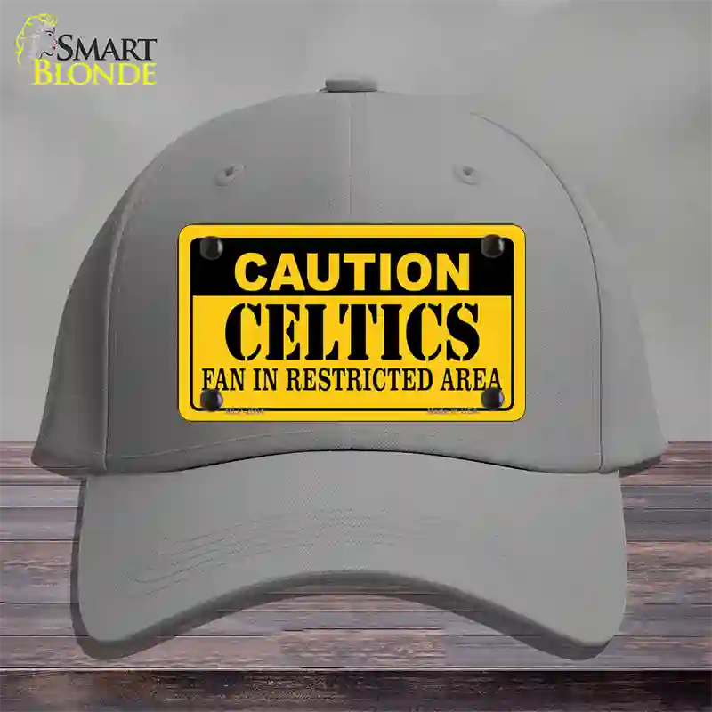 Caution Celtics Fan Novelty License Plate Hat Cotton / Gray