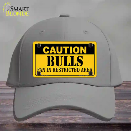 Caution Bulls Fan Novelty License Plate Hat Cotton / Gray