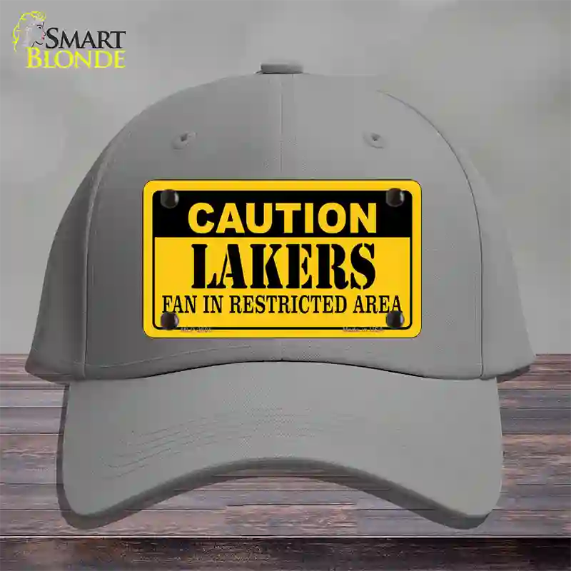 Caution Lakers Fan Novelty License Plate Hat Cotton / Gray