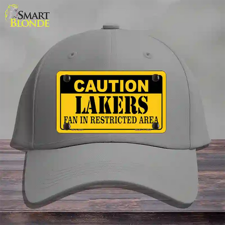 Caution Lakers Fan Novelty License Plate Hat Cotton / Gray