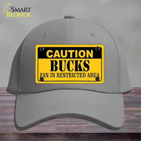 Caution Bucks Fan Novelty License Plate Hat Cotton / Gray