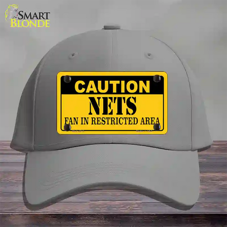 Caution Nets Fan Novelty License Plate Hat Cotton / Gray