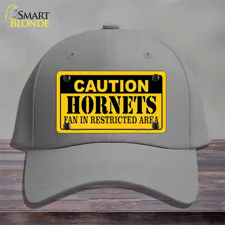 Caution Hornets Fan Novelty License Plate Hat Cotton / Gray