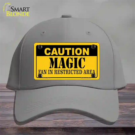 Caution Magic Fan Novelty License Plate Hat Cotton / Gray