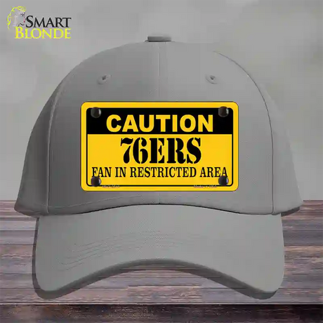 Caution 76ers Fan Novelty License Plate Hat Cotton / Gray