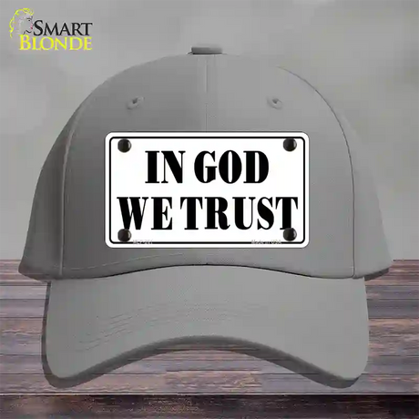 In God We Trust Novelty License Plate Hat Cotton / Gray