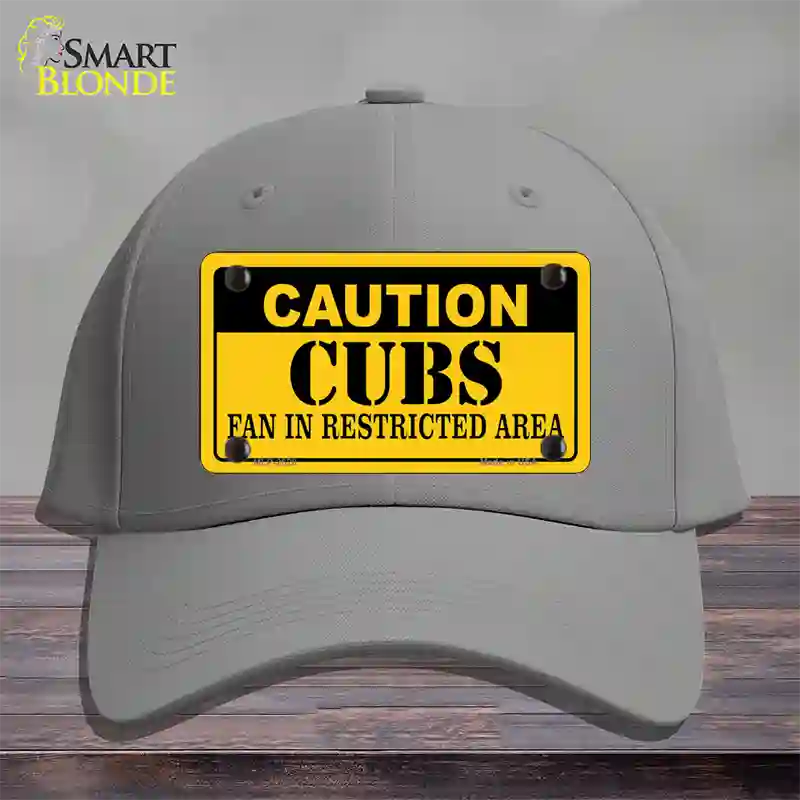 Caution Cubs Fan Novelty License Plate Hat Cotton / Gray